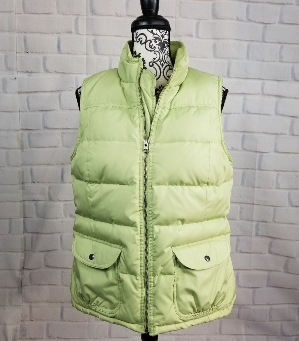 Ann Taylor Loft puffer down zip front vest pockets